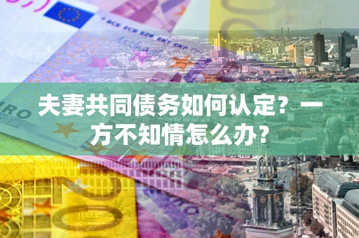 济南夫妻共同债务如何认定？一方不知情怎么办？